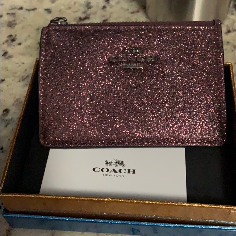 Coach glitter mini ID wallet